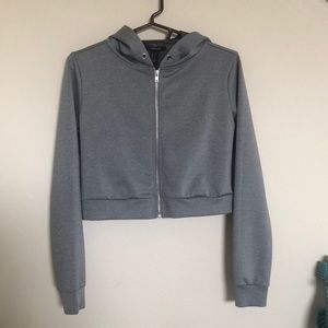 Forever 21 Squad Crop Top Zip Up